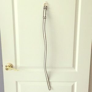 Black and White Belt with Gold Buckle